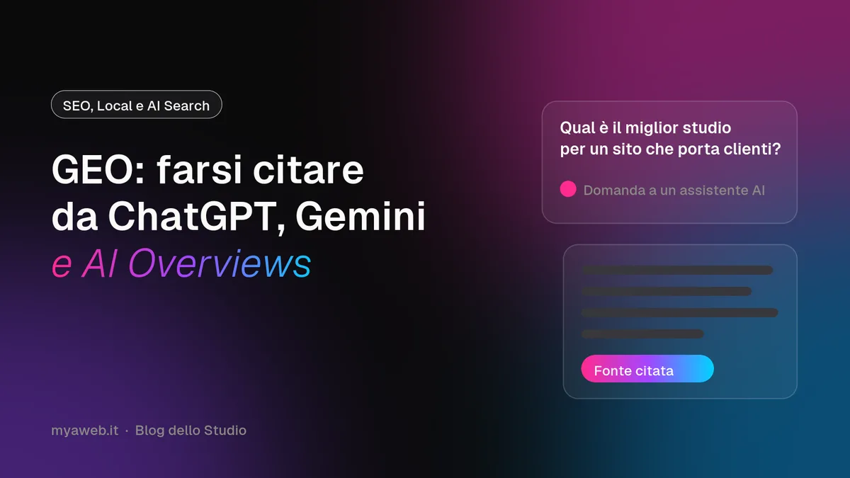 GEO, Generative Engine Optimization: farsi citare da ChatGPT, Gemini e AI Overviews