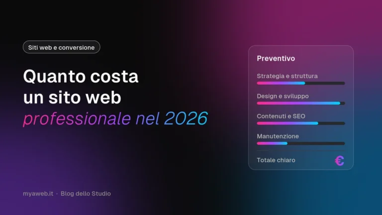 Quanto costa un sito web professionale nel 2026: voci di costo del preventivo