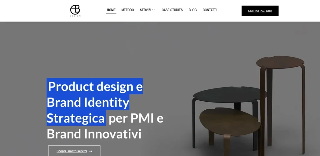 Esempio per il tuo preventivo sito web: sito Belotti Design realizzato da Myaweb